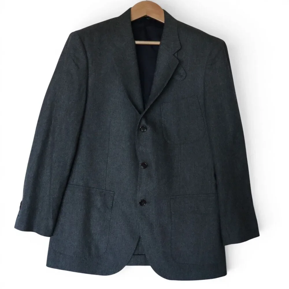 J.Crew Men's 40R Fox All Wool Cloth Sport Coat Blazer Unstructured Gray 